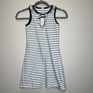 Jottum size 10 girls dress black and white stripes sleeveless